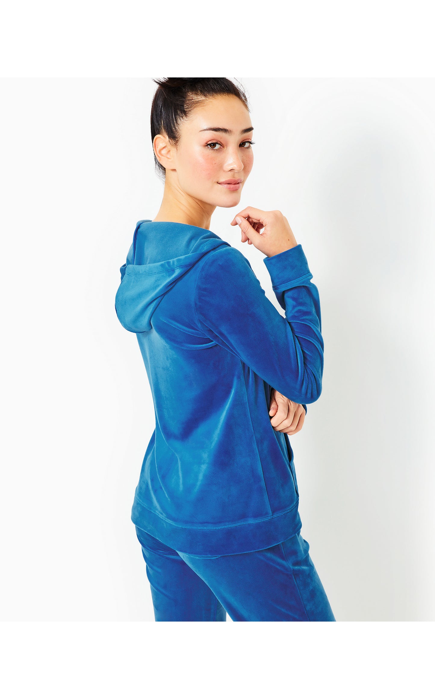 Load image into Gallery viewer, Larina Velour Zip-Up Hoodie
