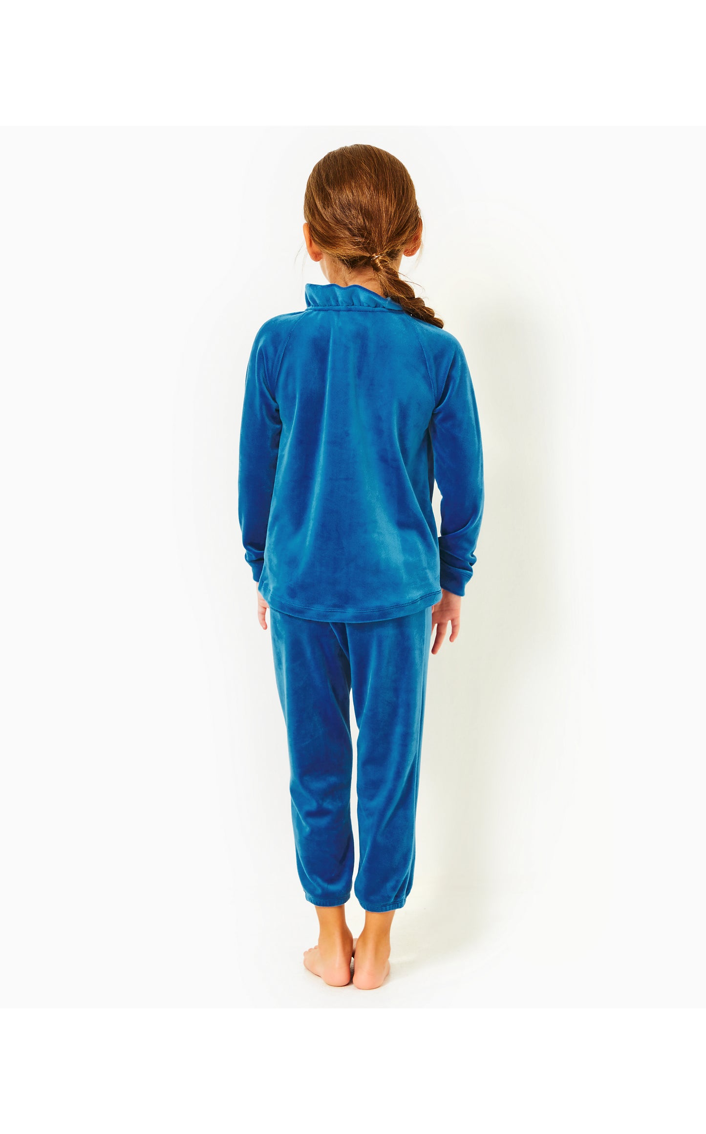 Load image into Gallery viewer, Girls Little Skipper Ruffle Velour Popover
