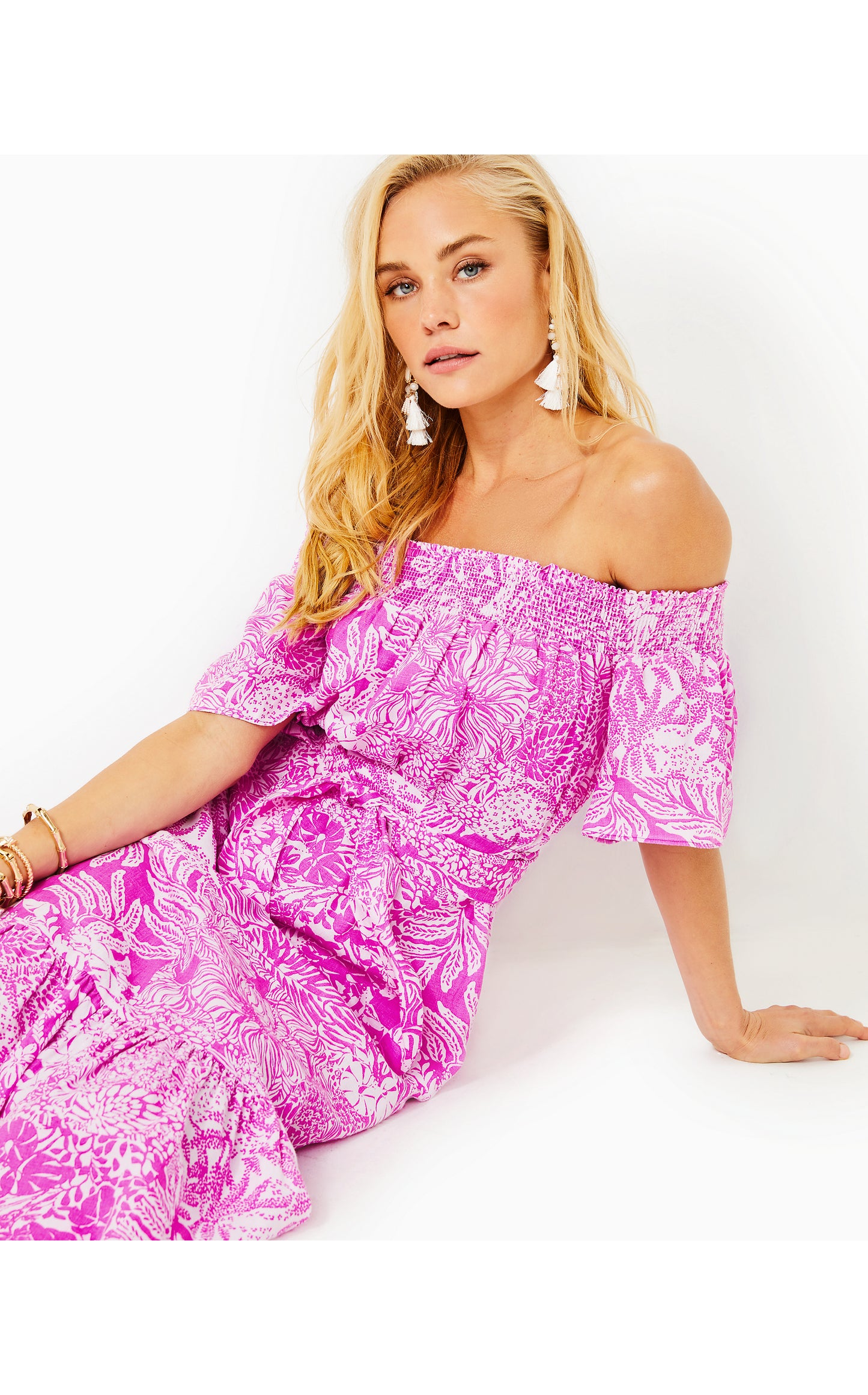Isbell Off-The-Shoulder Linen Midi Dress