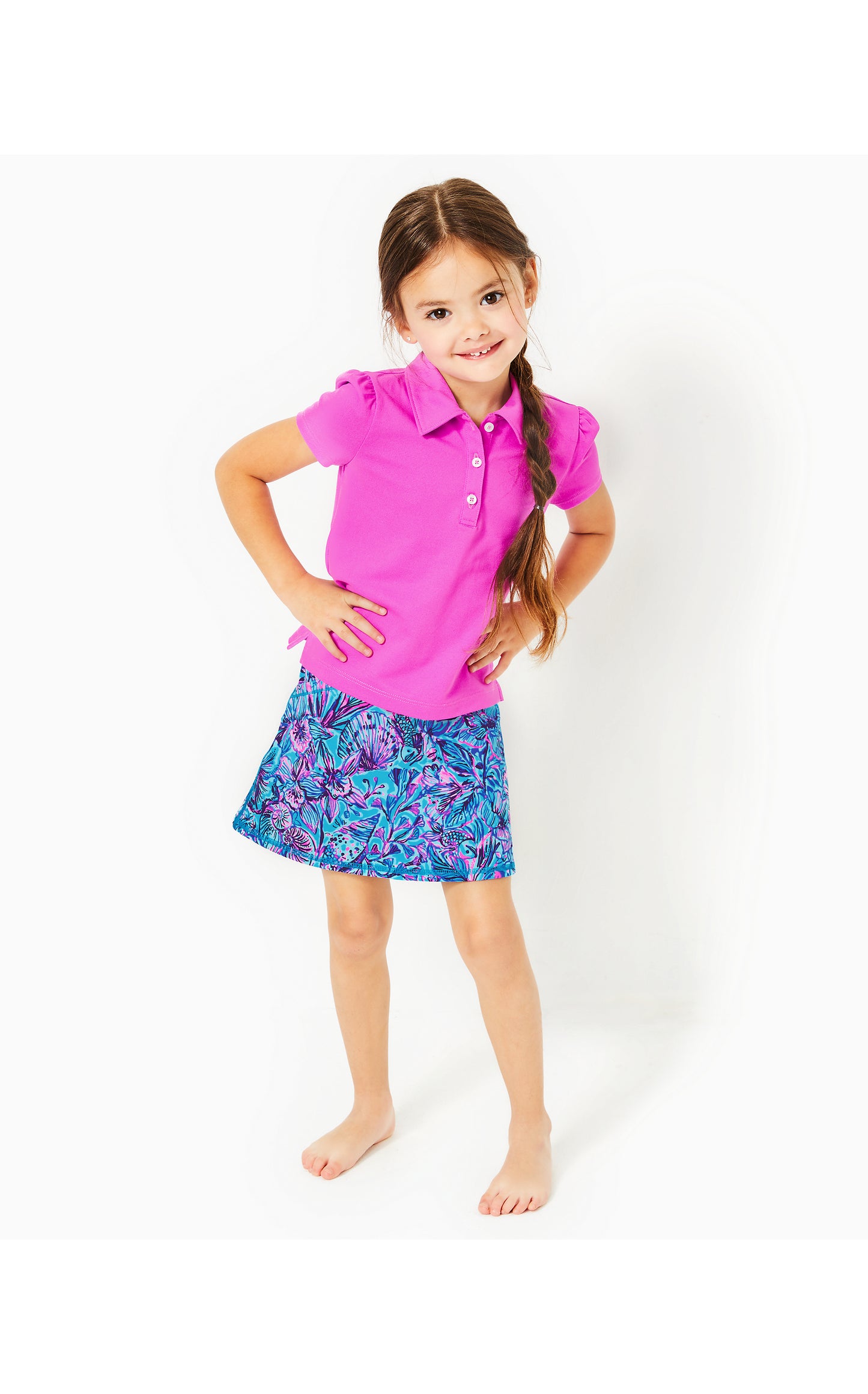 Load image into Gallery viewer, Girls Mini Frida Puff Sleeve Polo

