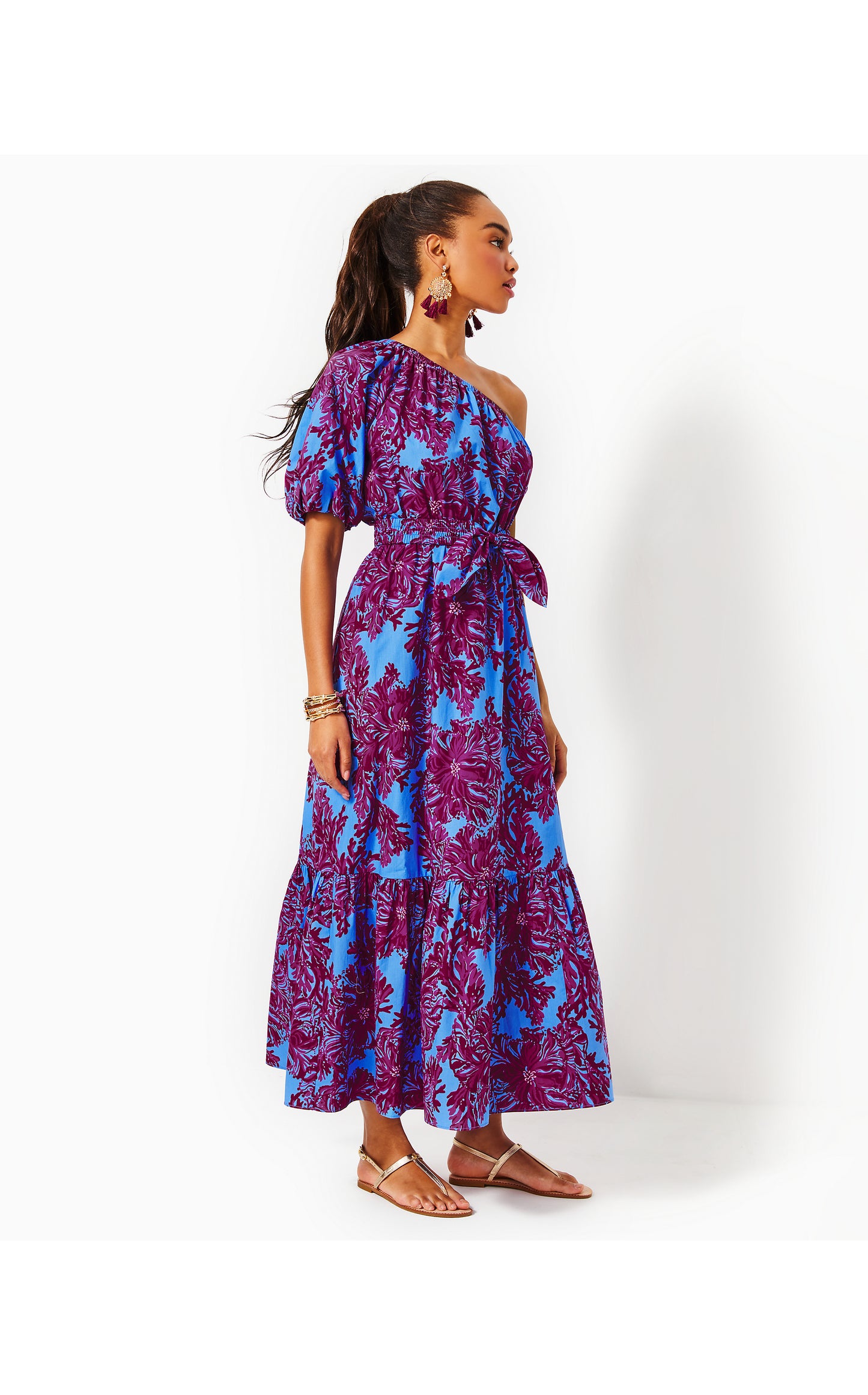 Zelalynn One-Shoulder Cotton Maxi Dress