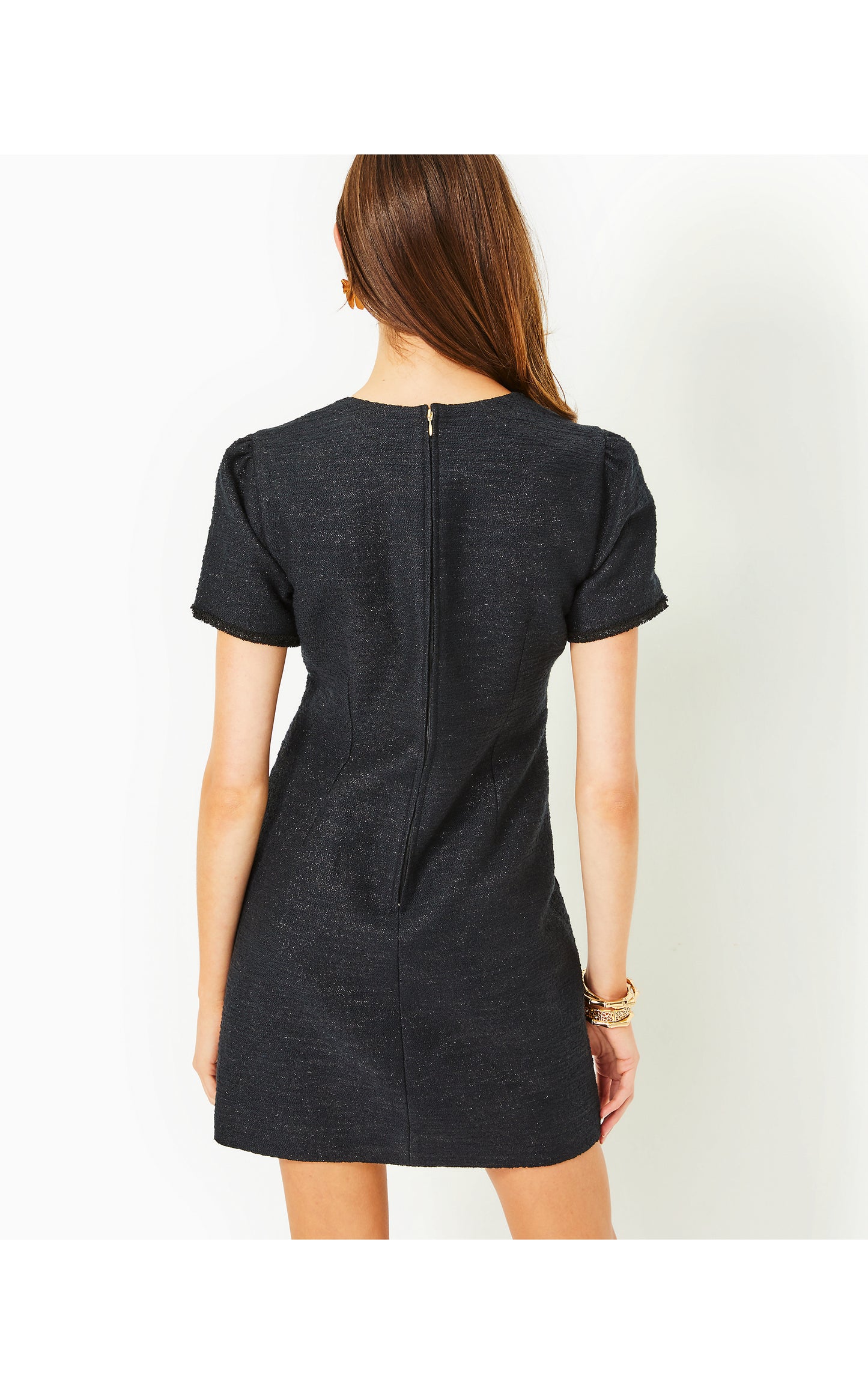 Load image into Gallery viewer, Kesia Short Sleeve Boucle Shift Dress
