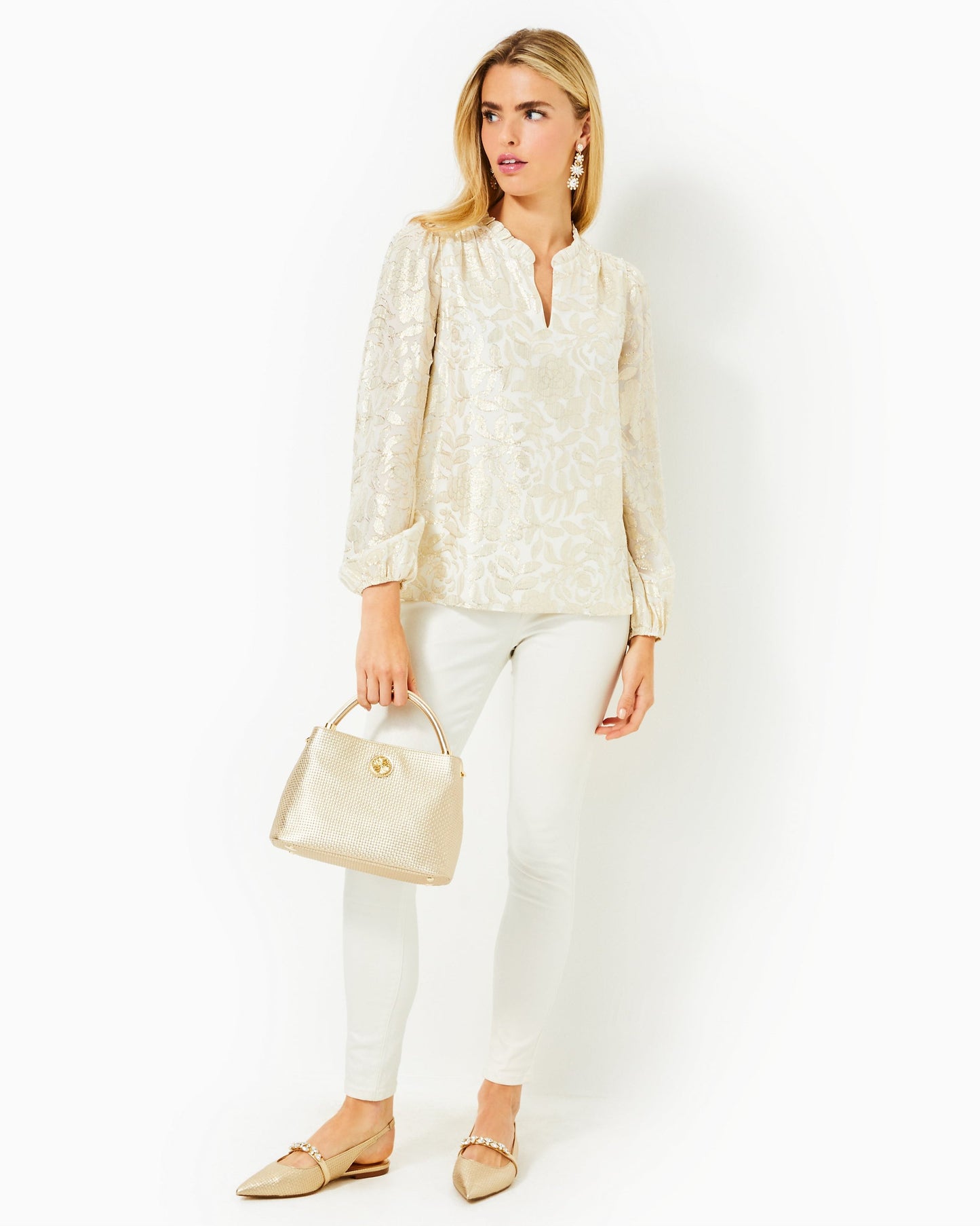 Giana Long Sleeve Silk Top