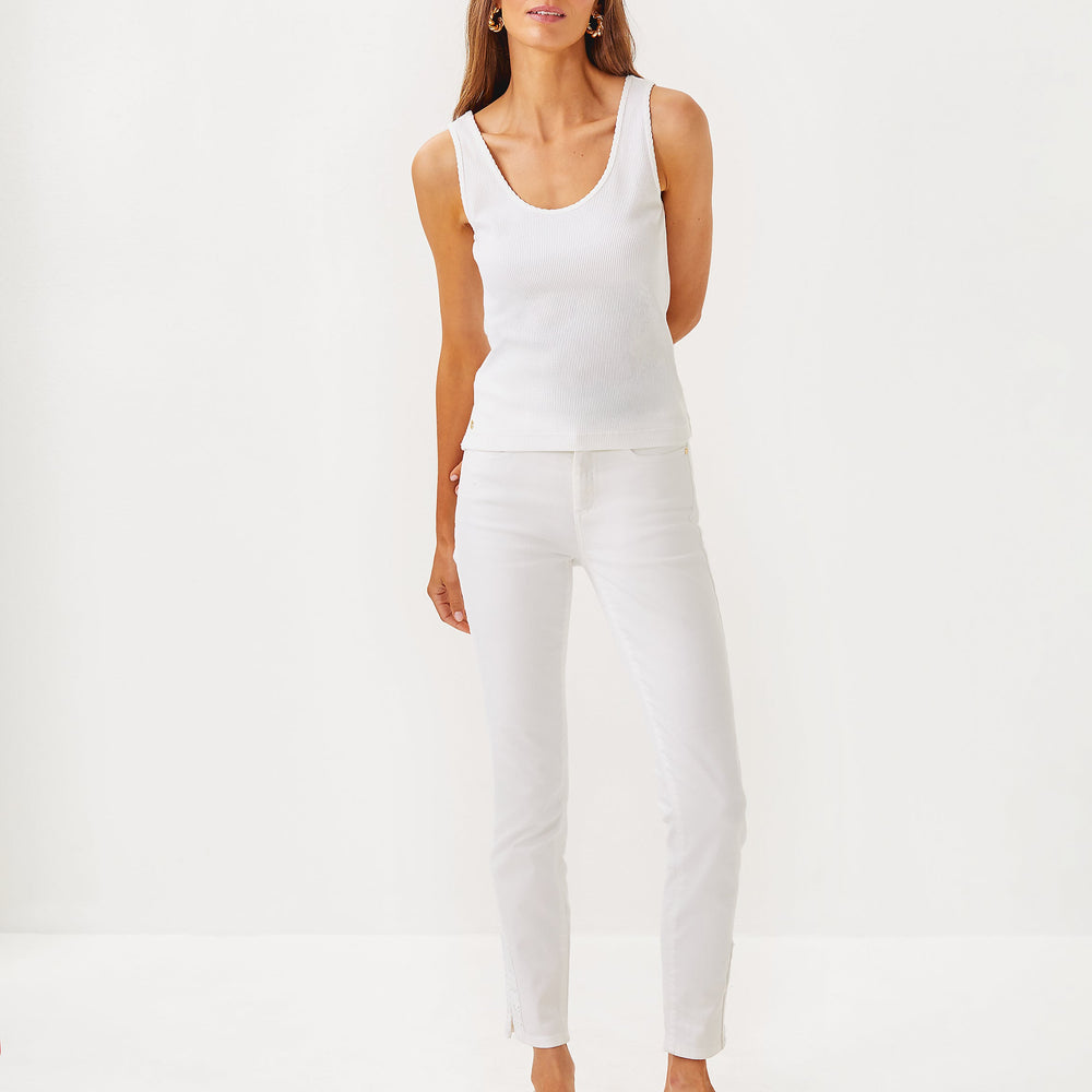 South Ocean High Rise Skinny Jean with Lace