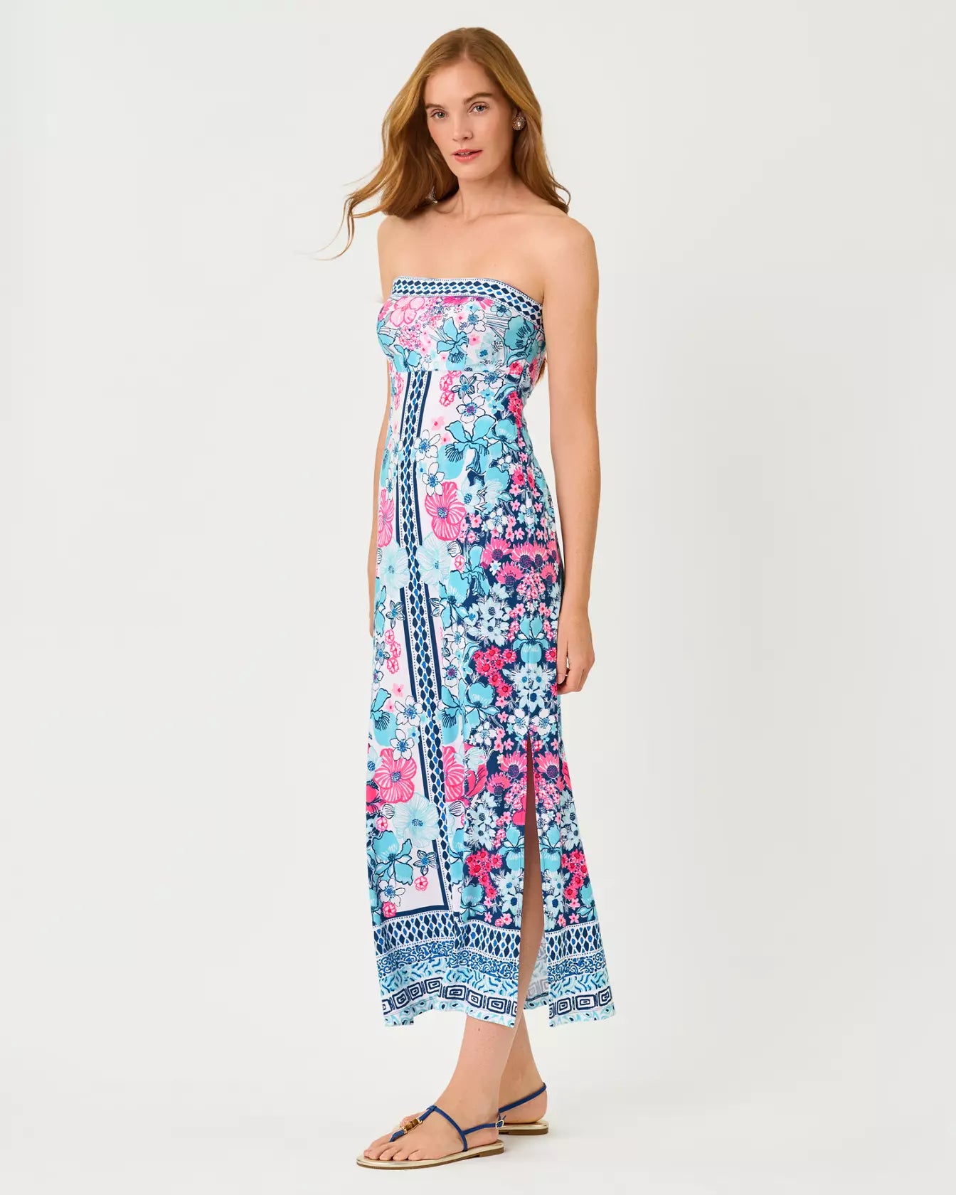 Lilly Pulitzer Noa Strapless Maxi Dress - Starlight Navy In All Her Glory