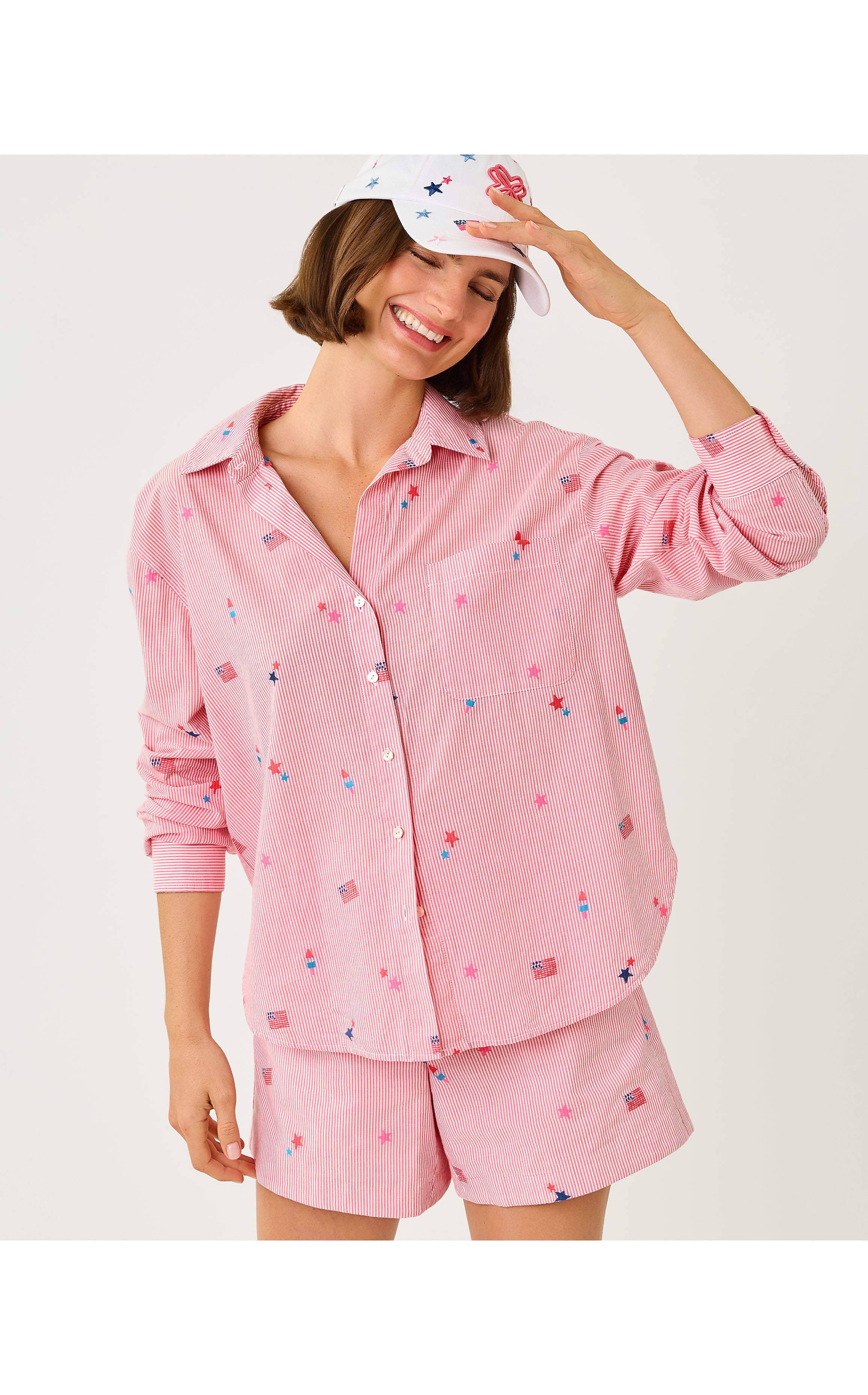 Bondi Button Down – Anchored In Pink - A Lilly Pulitzer Signature Store