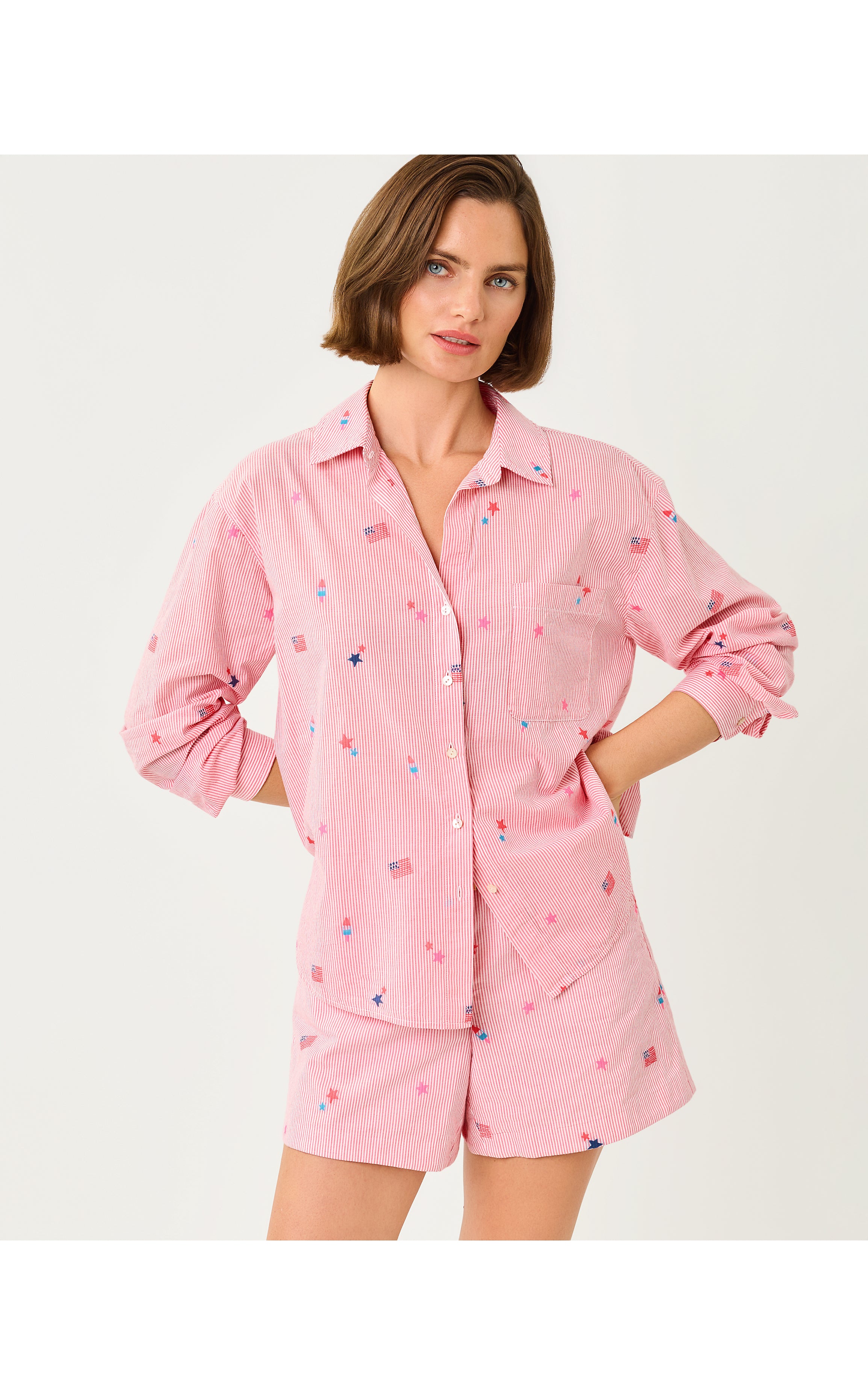 Bondi Button Down – Anchored In Pink - A Lilly Pulitzer Signature Store